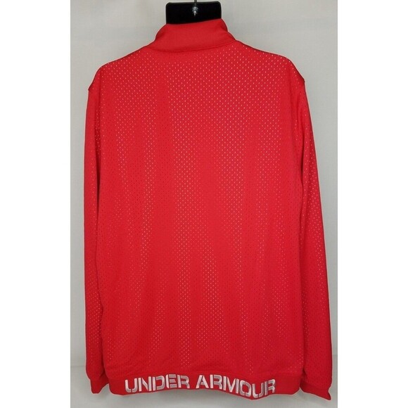 Under Armour Track Jacket Mens 2XL Reversible Red Gray Cold Gear Performance - Picture 2 of 5